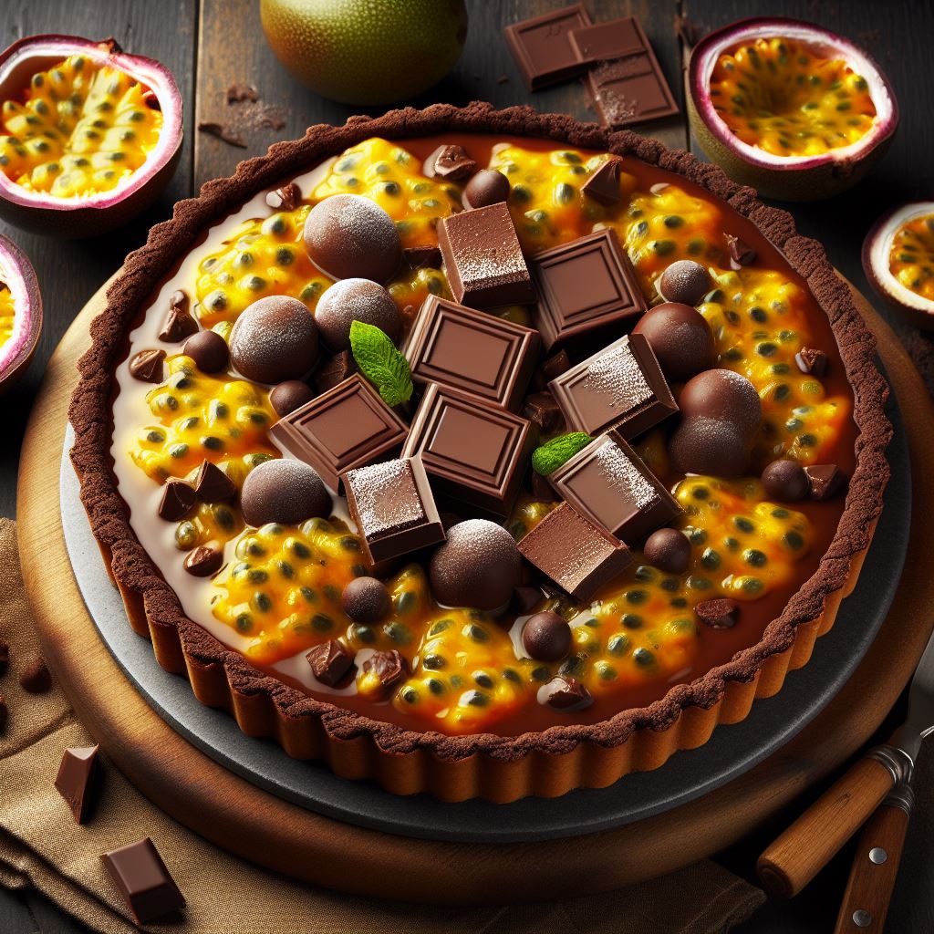 Torta de Maracujá com Chocolate