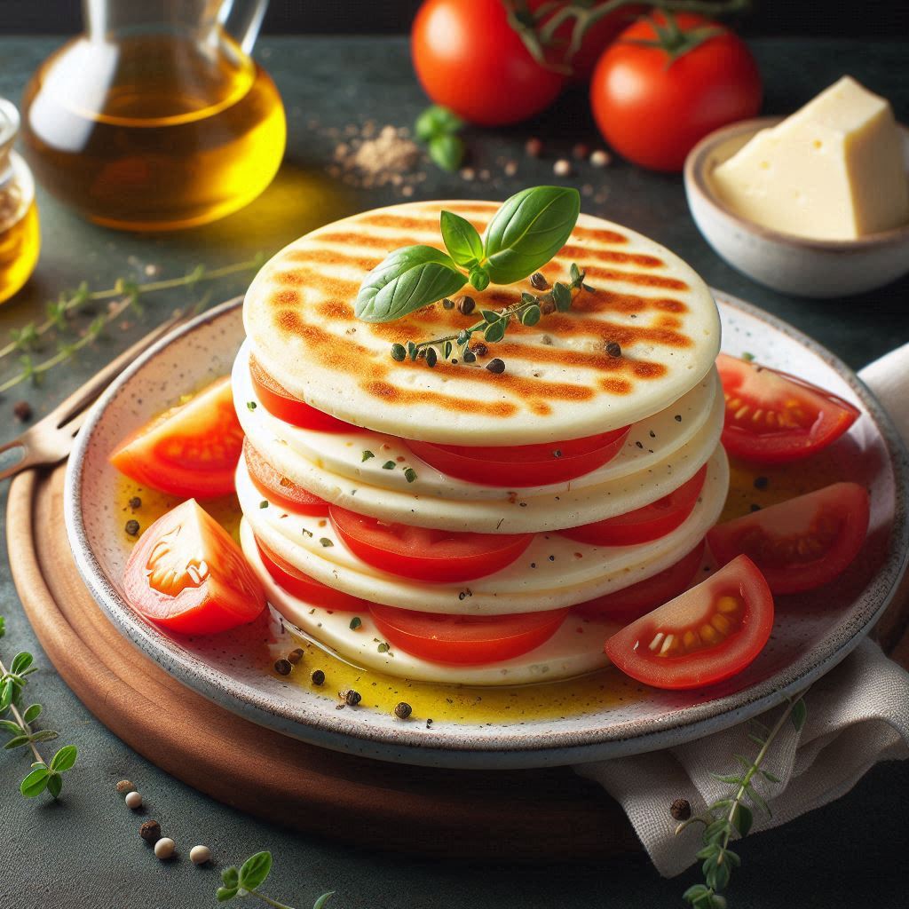 Crepioca de Queijo com Tomate e Orégano