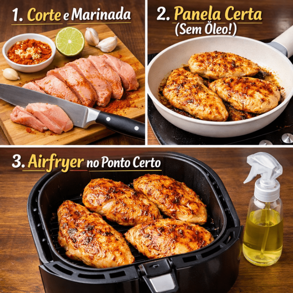 Frango de Dieta não precisa ser seco! 3 Truques para ele ficar suculento